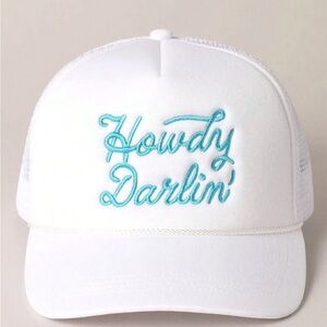 Howdy Darling Embroidered White Trucker Hat